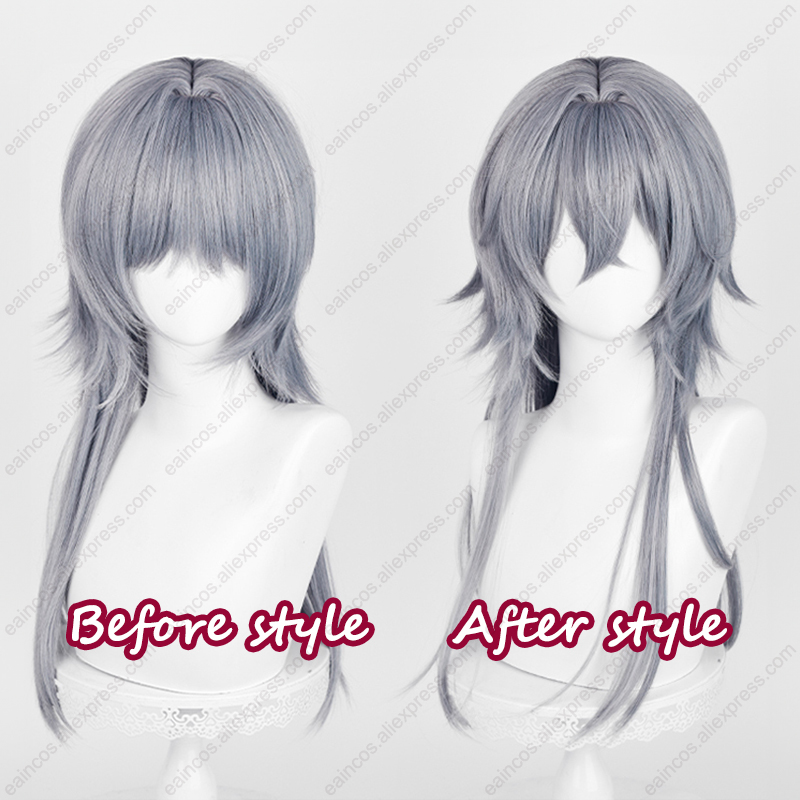 วิกผมคอสเพลย์วิกผมปลอมยาว62ซม. - Anime Cosplay Blue Hair บทวิจารณ์และราคา