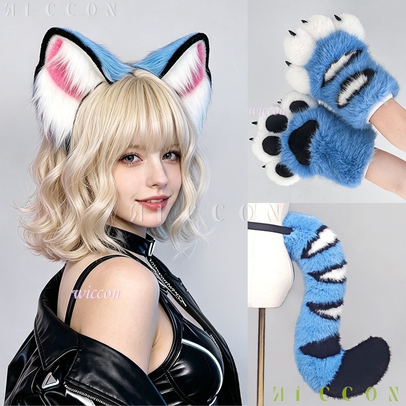 ชุดหูและหางเสือสีฟ้า Derpyy ทำ - Anime Cosplay Ladies บทวิจารณ์และราคา