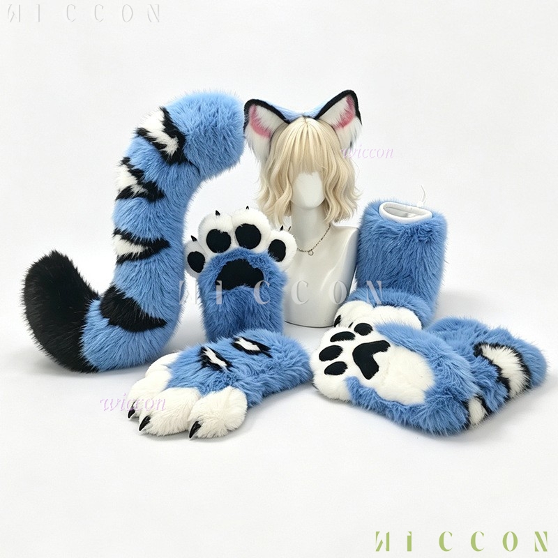 ชุดหูและหางเสือสีฟ้า Derpyy ทำ - Anime Cosplay Ladies บทวิจารณ์และราคา