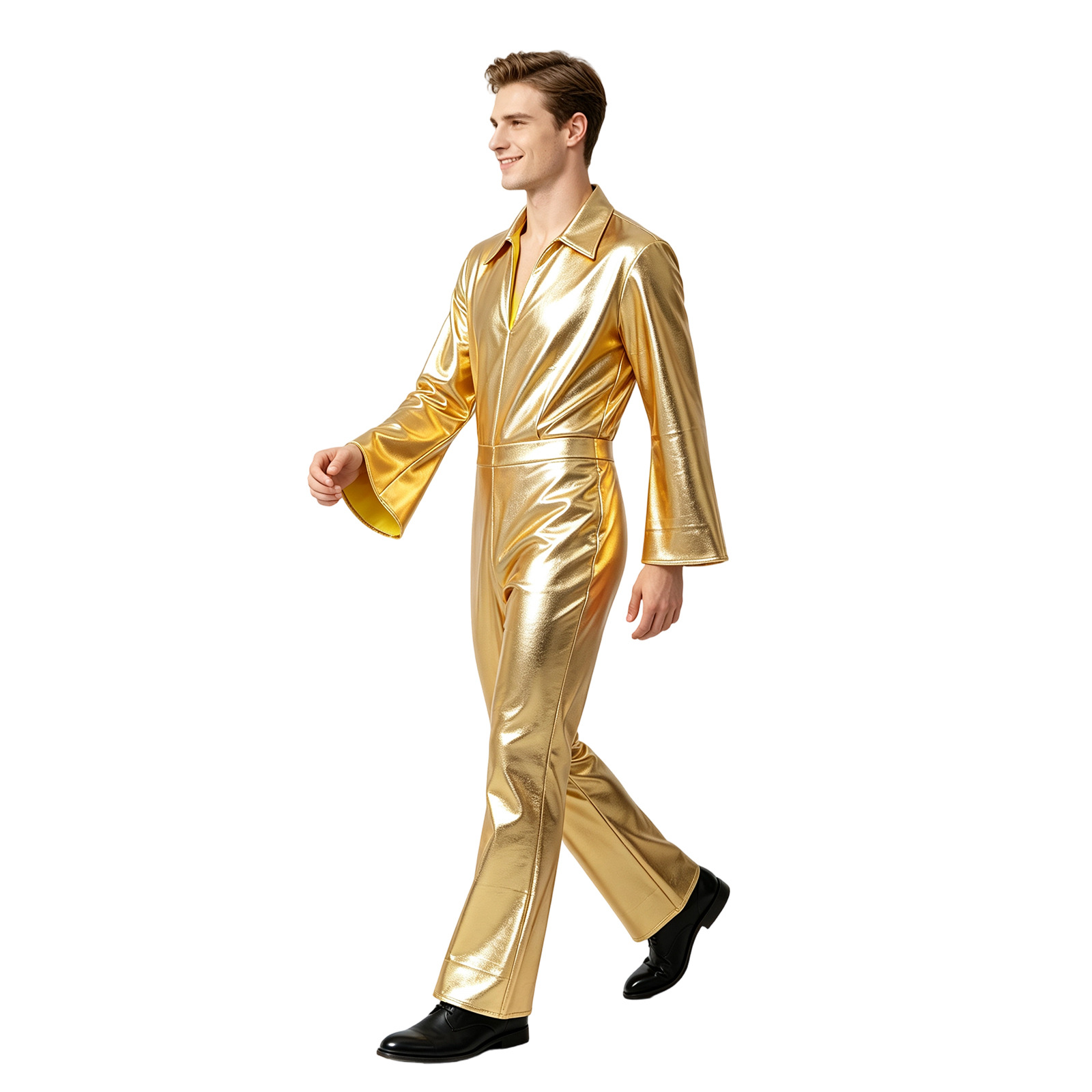 ชุดจั๊มสูทสีทองเมทัลลิกเงางาม  - Anime Cosplay Jumpsuit บทวิจารณ์และราคา