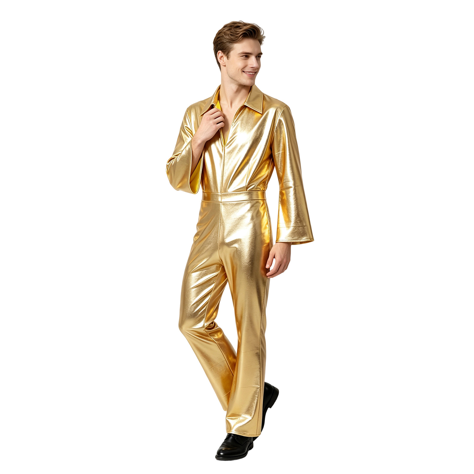 ชุดจั๊มสูทสีทองเมทัลลิกเงางาม  - Anime Cosplay Jumpsuit บทวิจารณ์และราคา